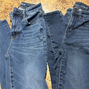 2 pair American Eagle Stretch jeans Size 0